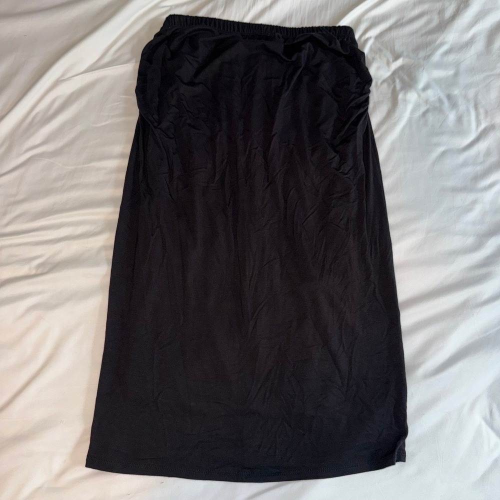 PinkBlush Black Maternity Midi Skirt Modal Blend S2492K Made USA Womens Medium